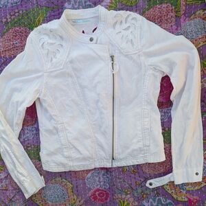 White Embroidered Women's Jacket